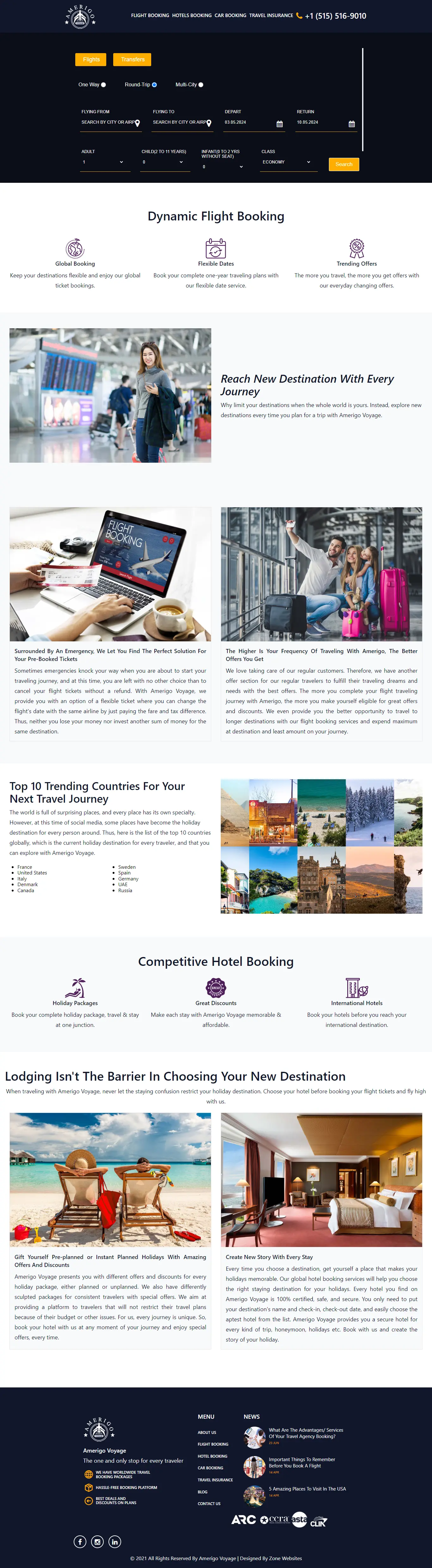 flight booking page