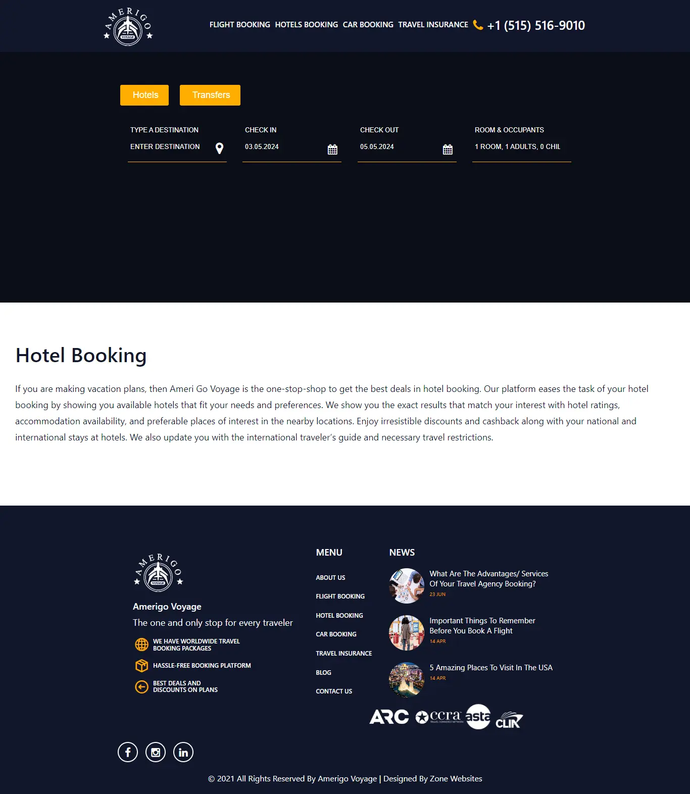 hotel booking page
