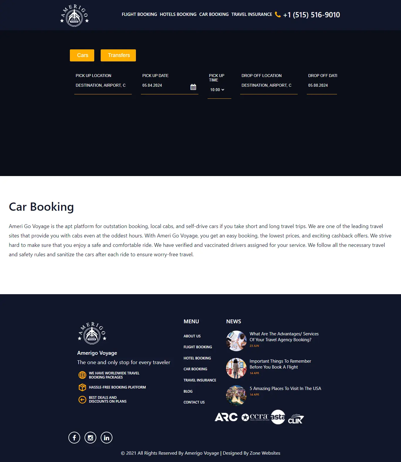 car booking page