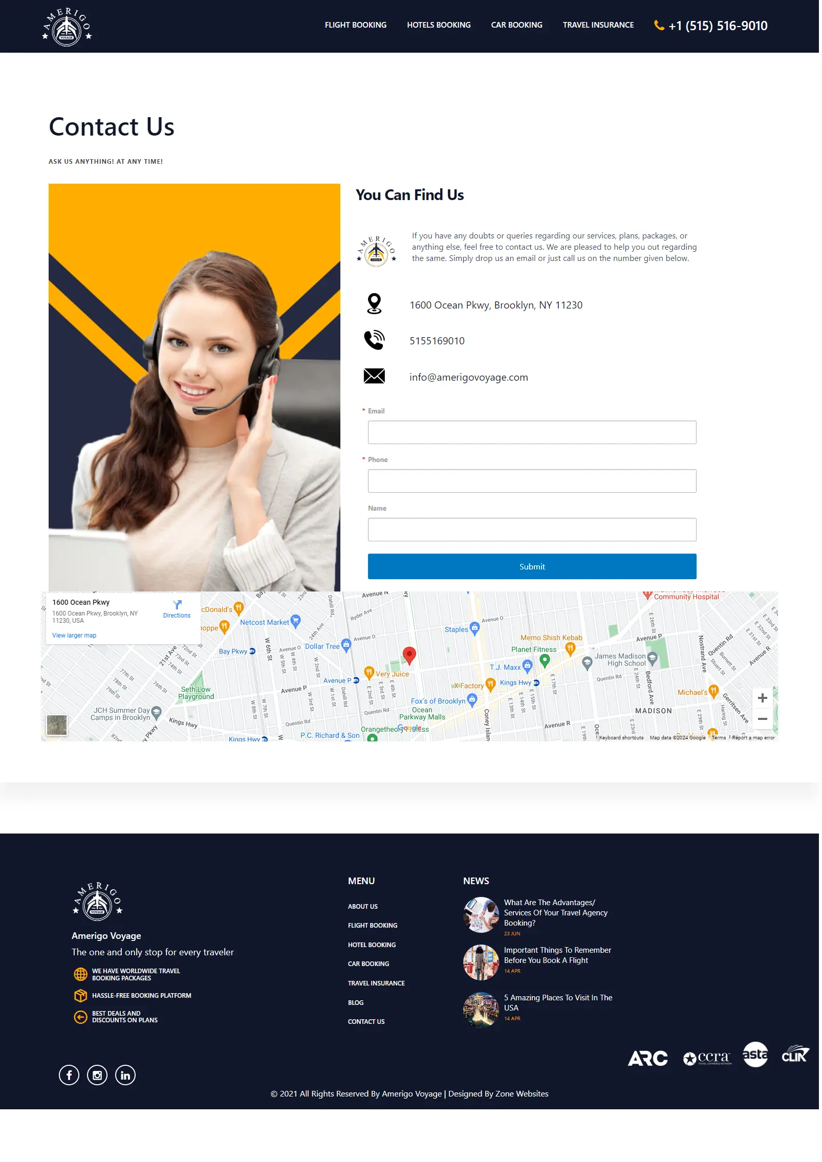 contact us page design
