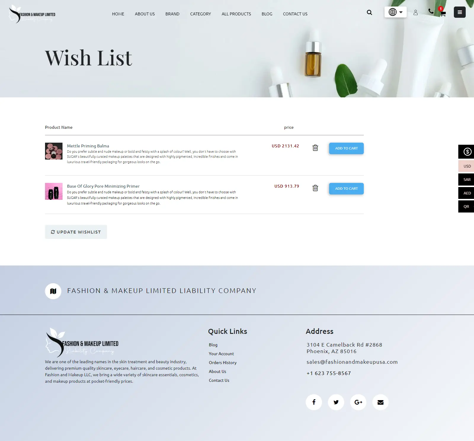 wishlist page design