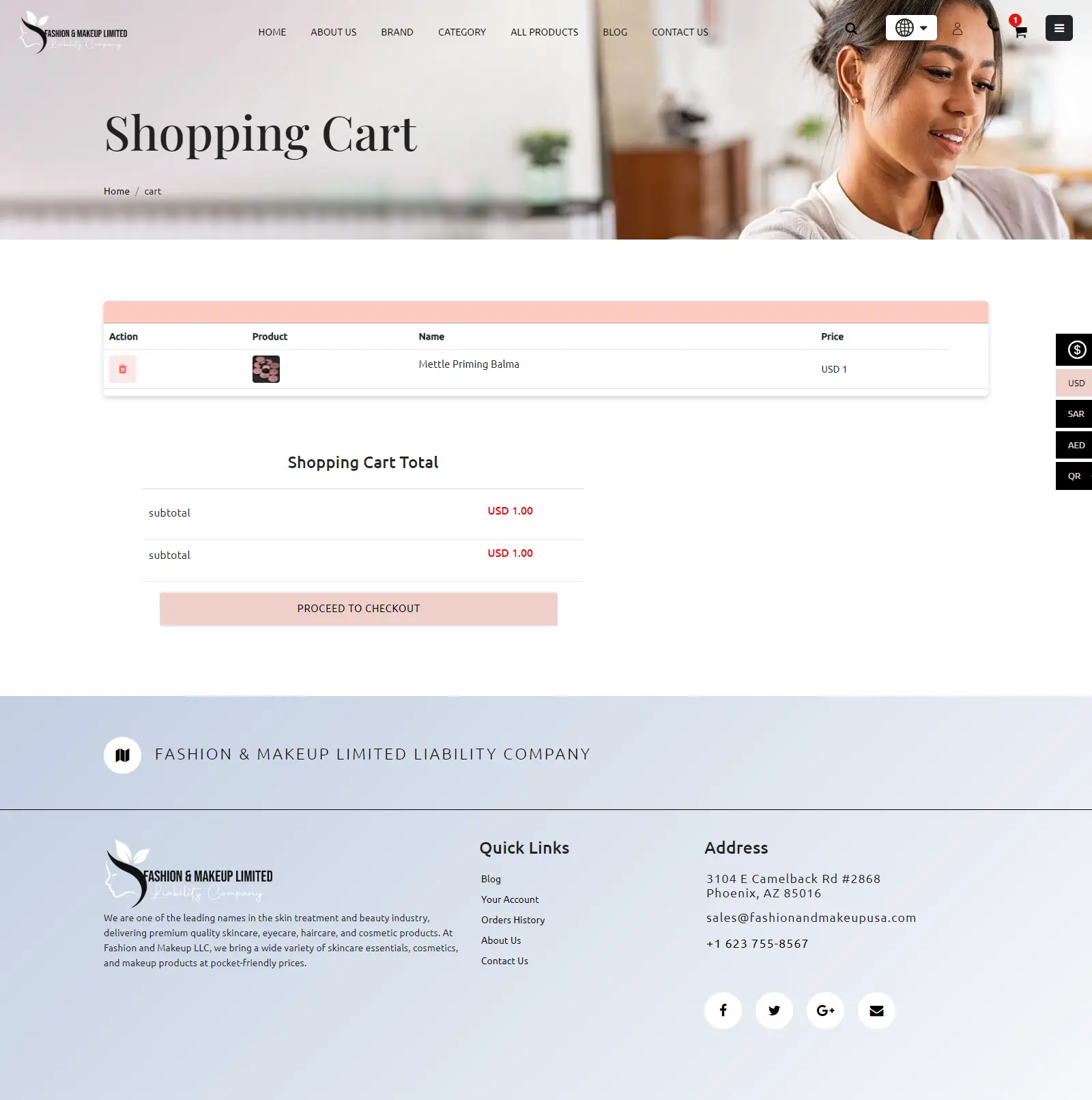 cart page