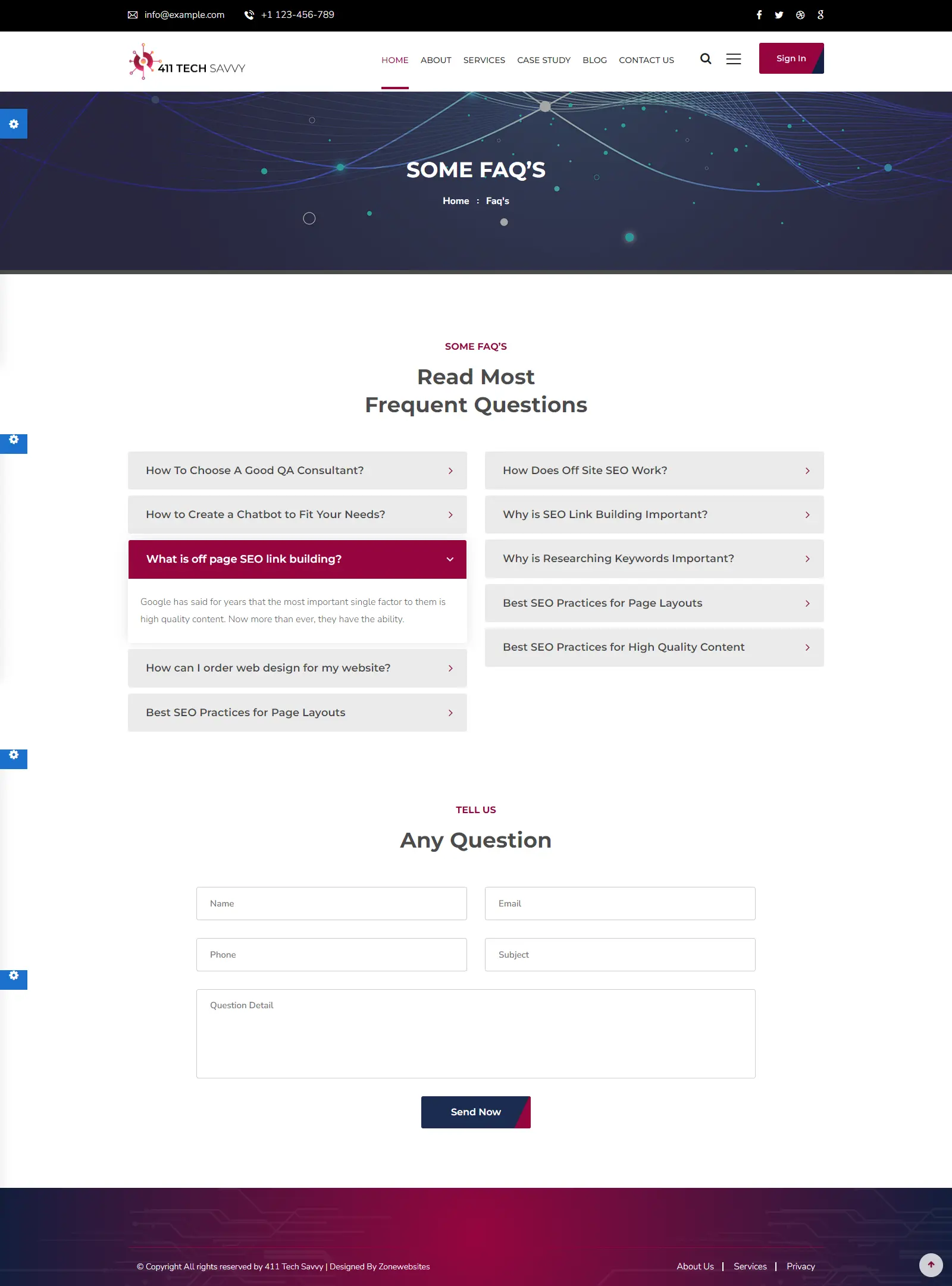 Faqs page