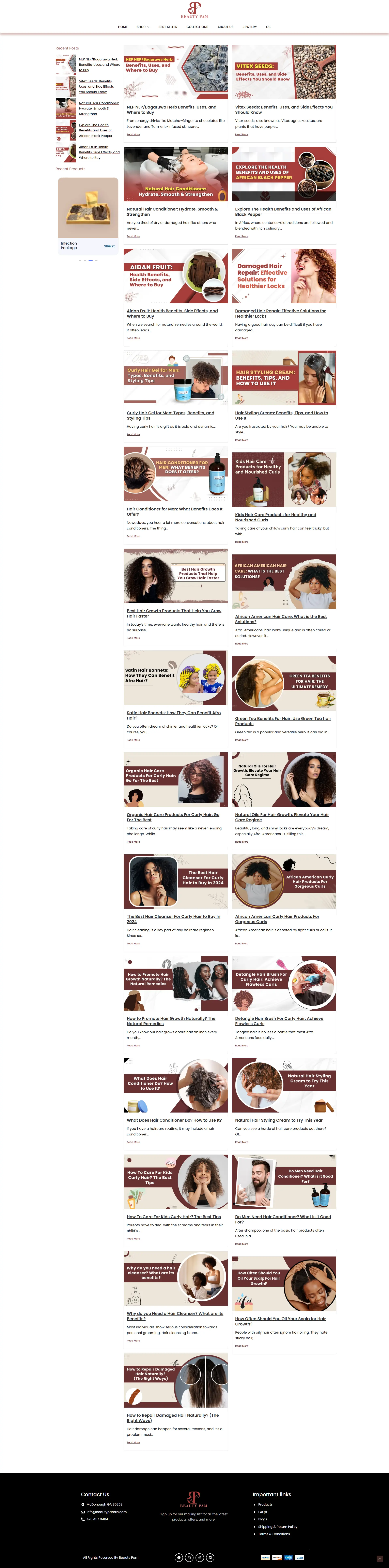 blogs page layout