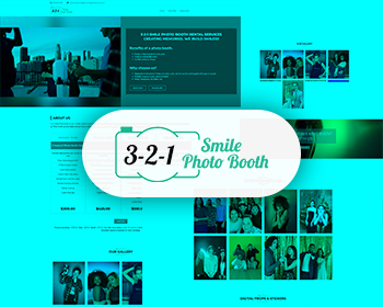 3-2-1 Smile Photo Booths | Rental Photobooth Website Theme