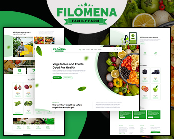 Attractive Website Layout for a Fruits & Vegetables Shop