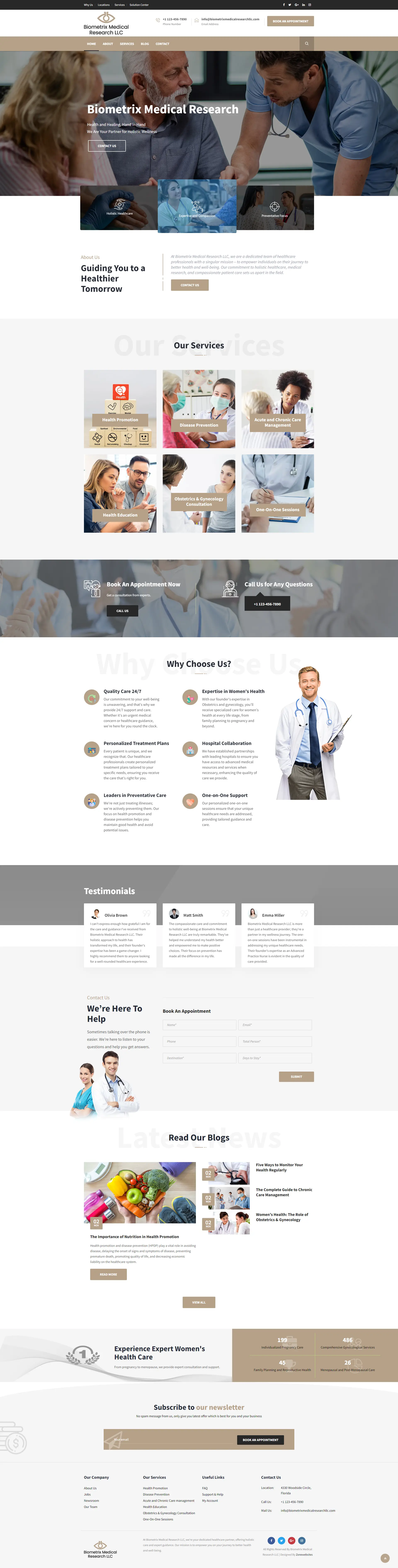 Biometrix - Medical Treatment & Care Website Design