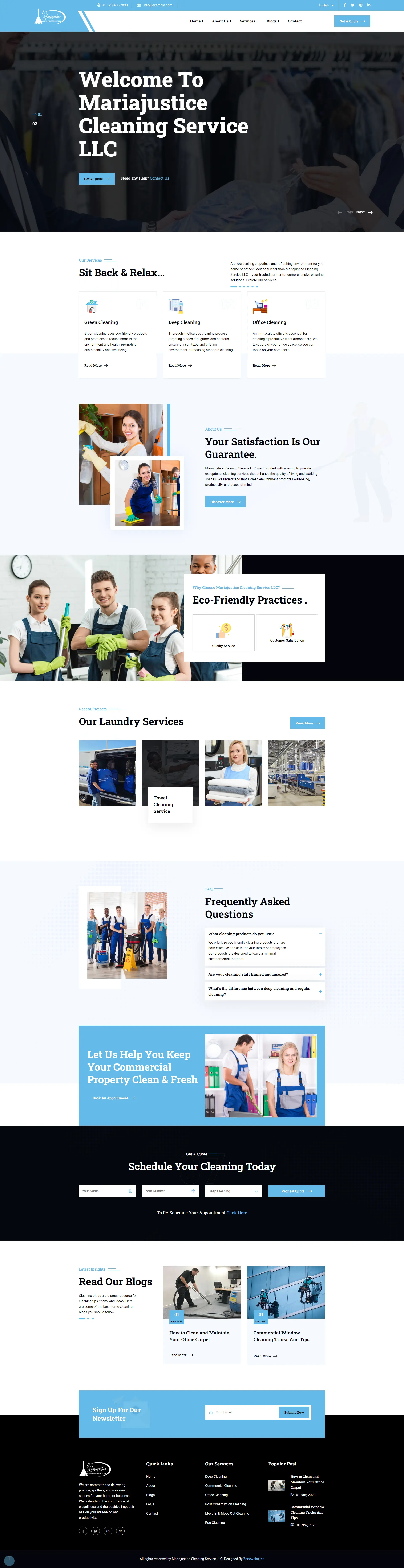 Mariajustice | Premier Cleaning Services Website Design