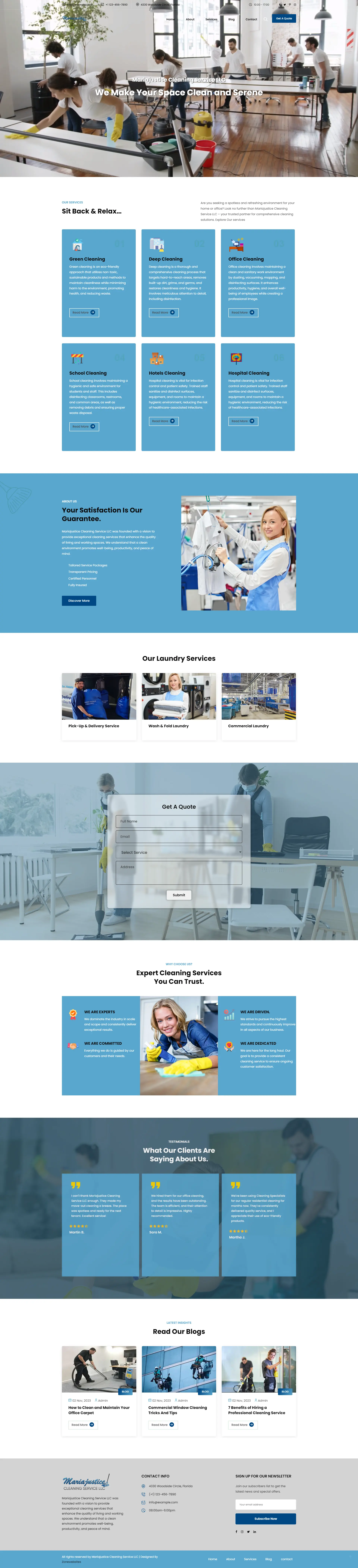 Mariajustice - Cleaning & Laundry Website Layout