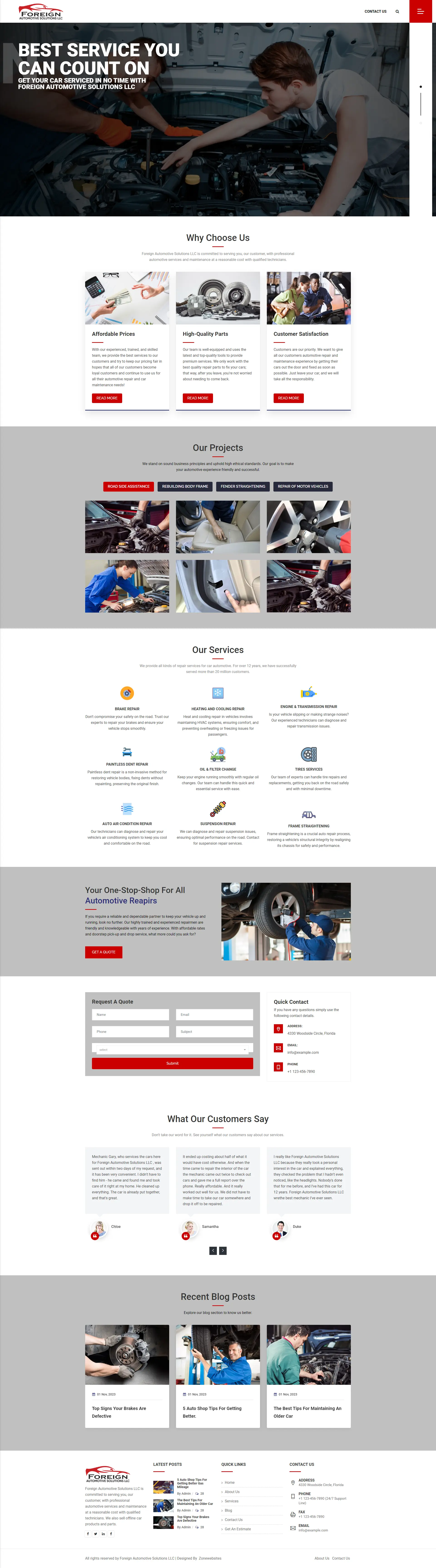 Foreign - Automotive Repairs Website Template