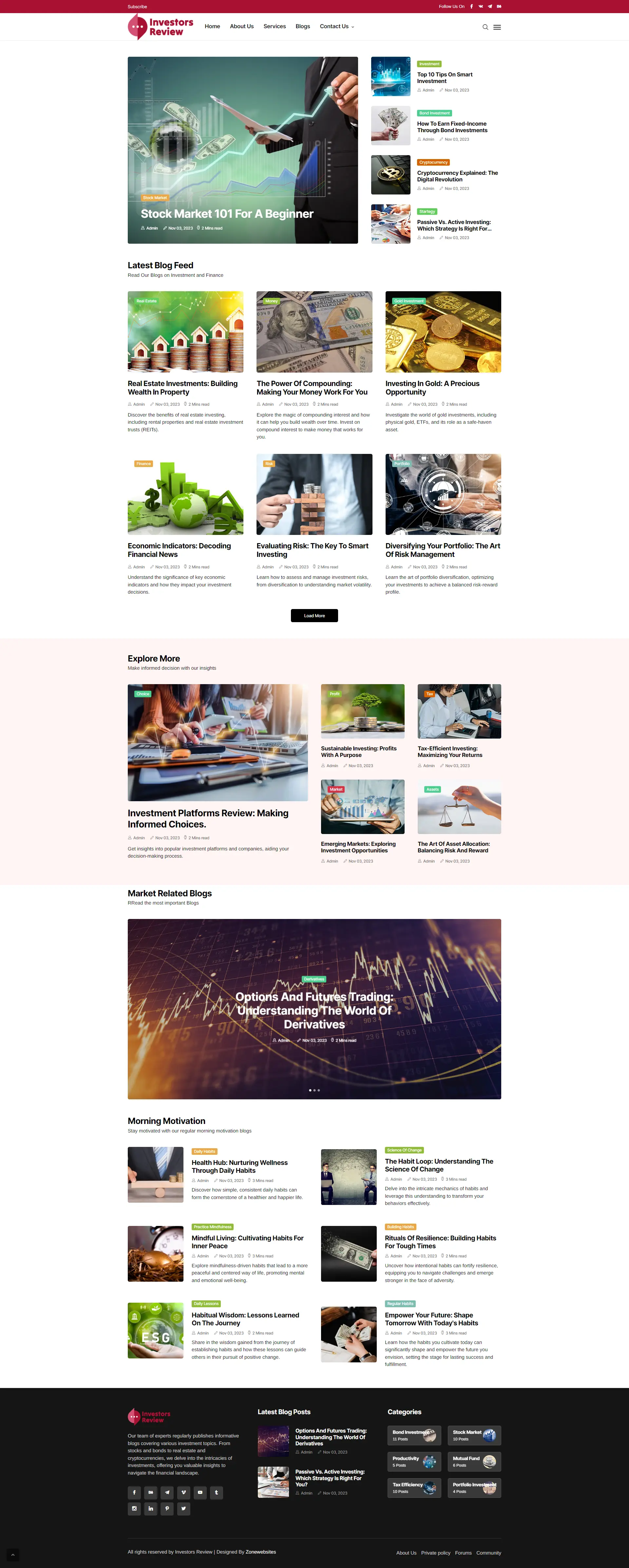 Investors Review | Blogging Website Design for Investment Plans