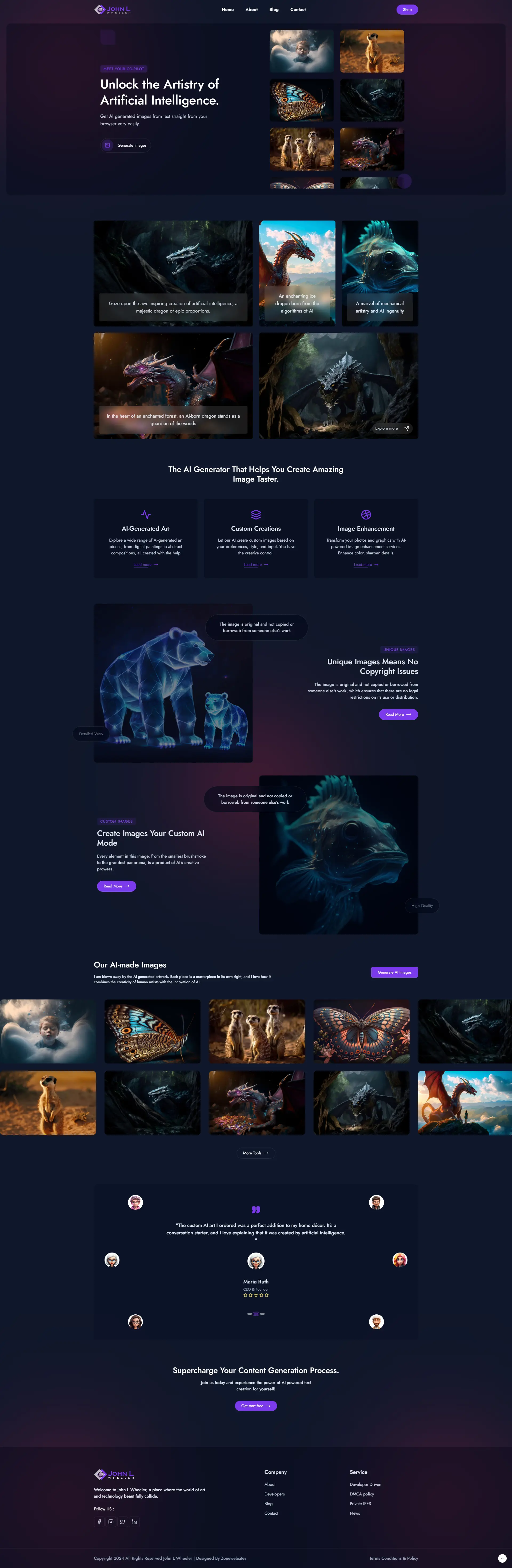 John L Wheeler - AI-Generated Images Website Template