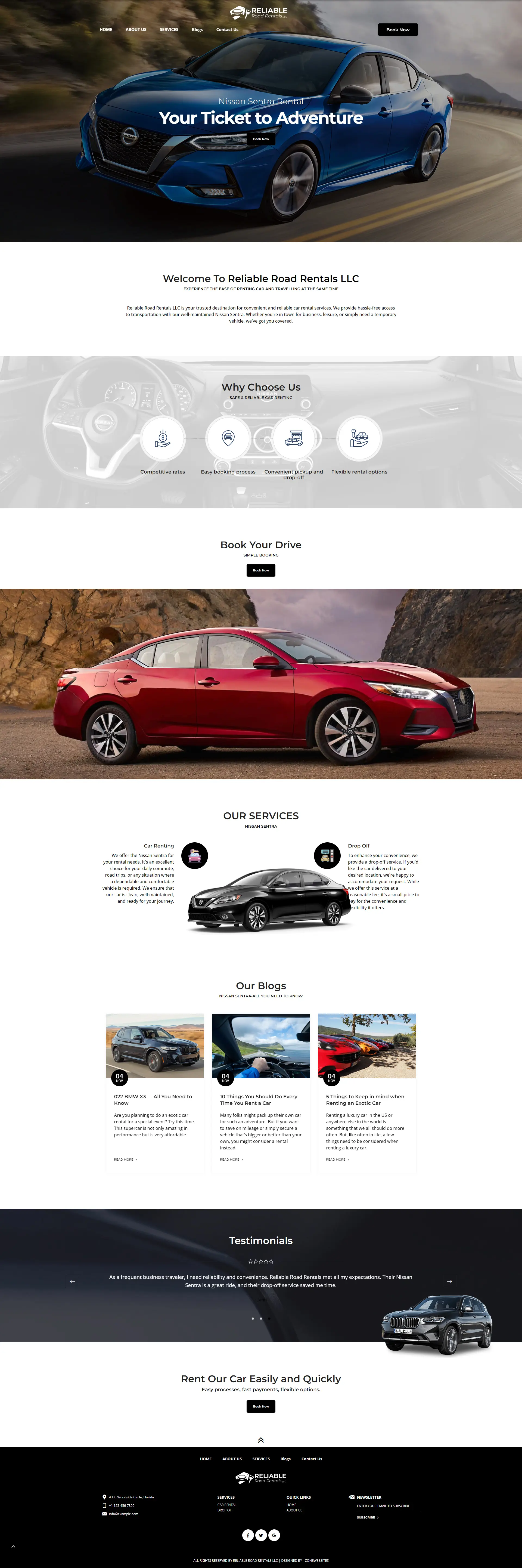 Reliable | Car Rental Service Website Template