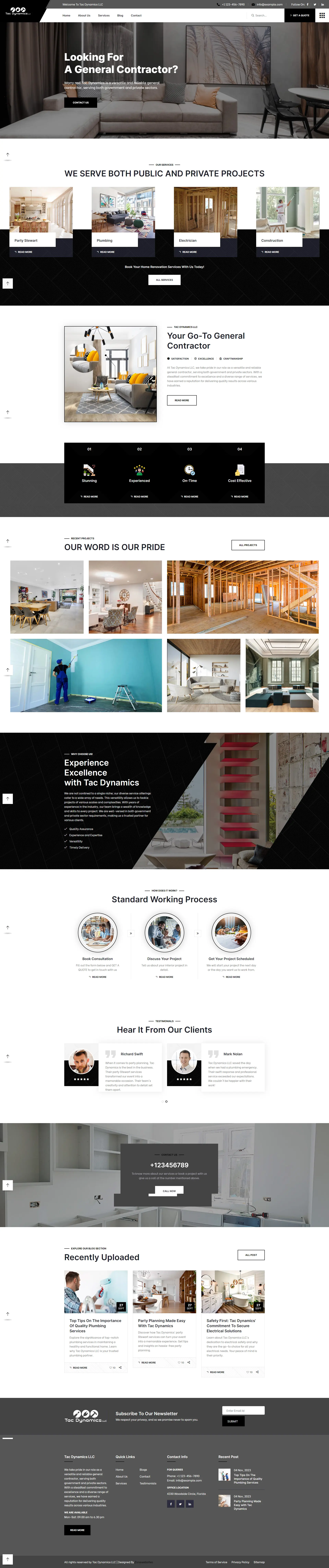 An Elegant General Contracting Website Theme