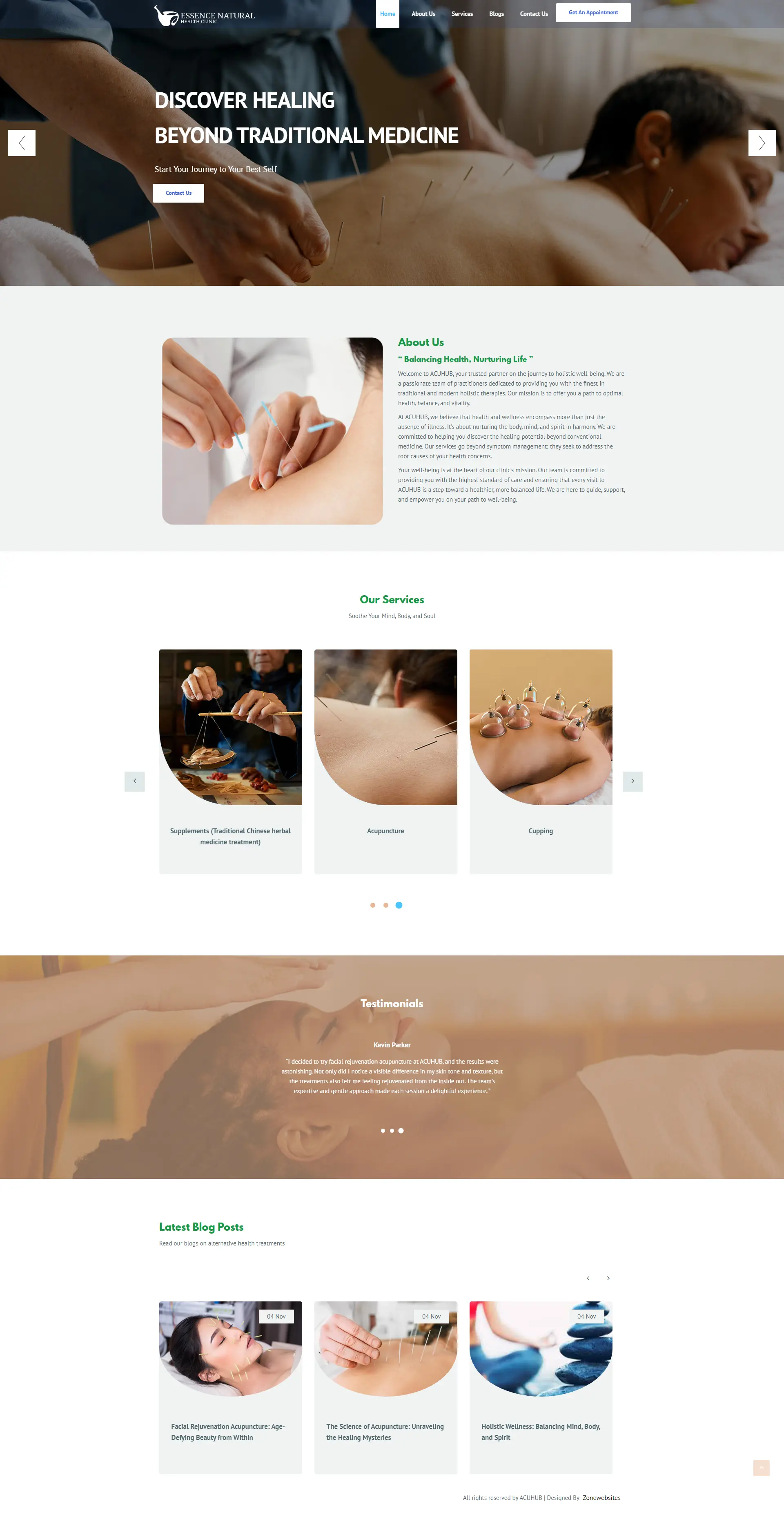 ACUHUB - Modern Beauty Therapy Website Template