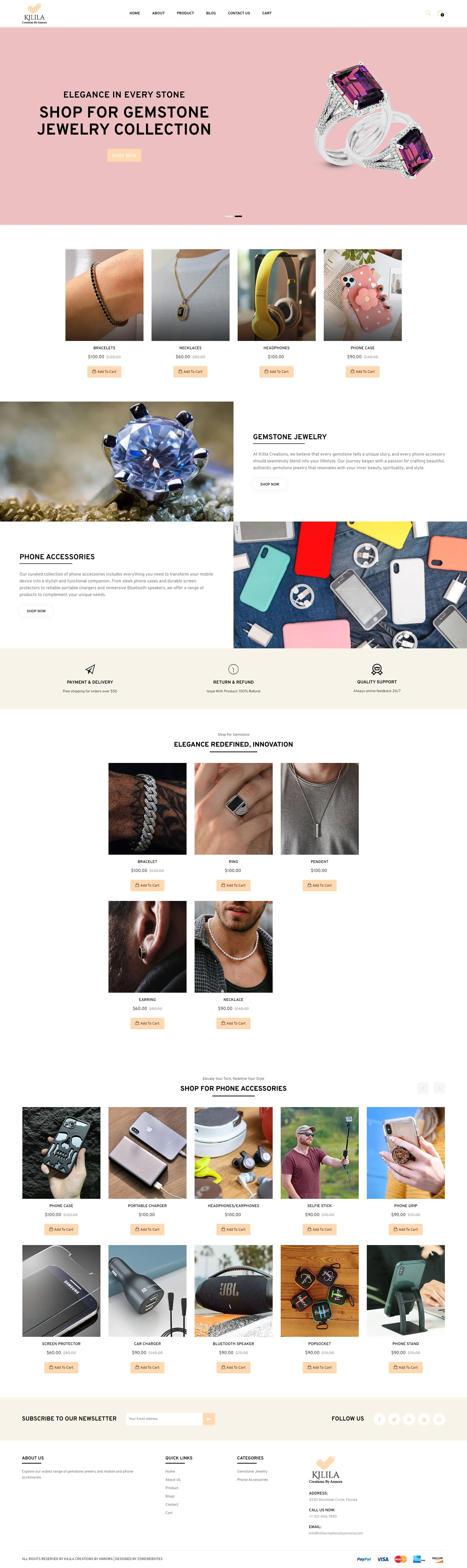 Kilila | Jewelry and Mobile Accessories Website Template