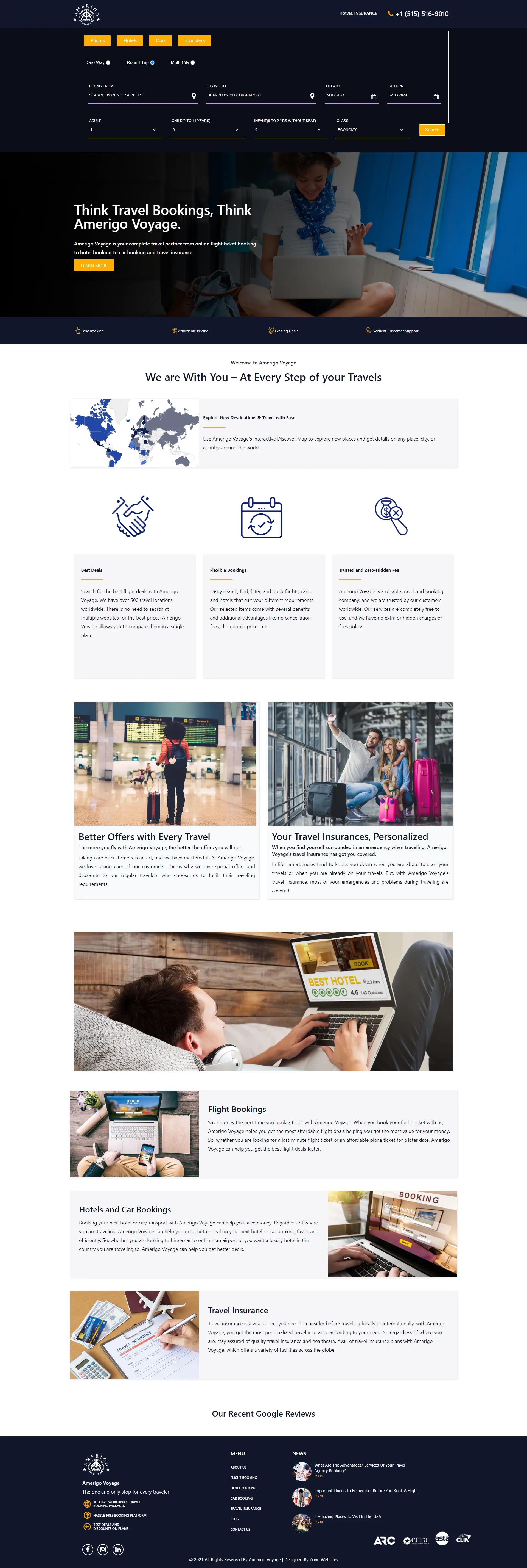 Amerigo Voyage | User-Friendly Travel Website Template