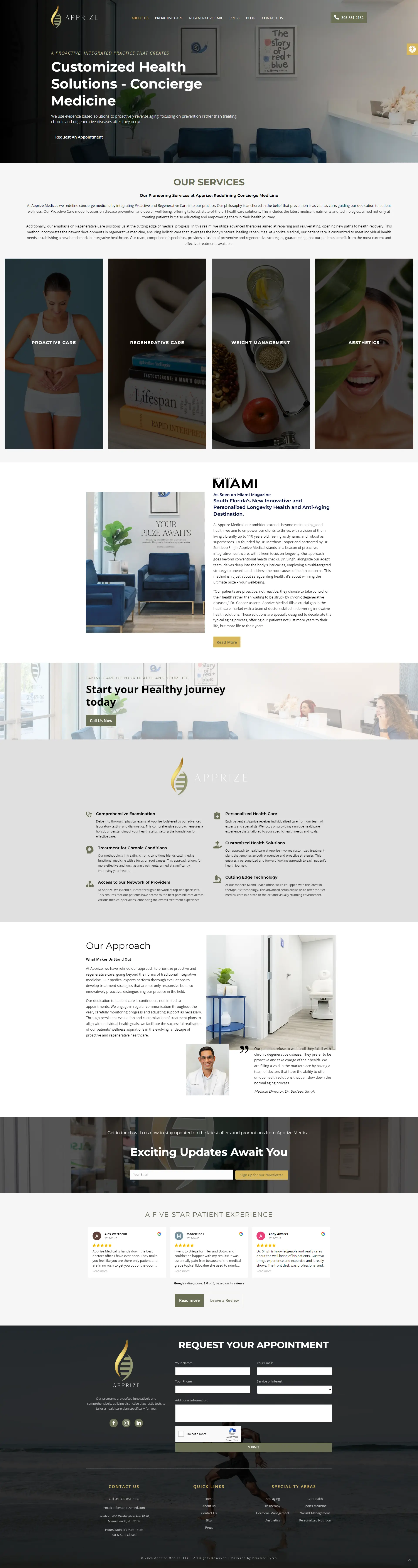 Apprizemed - Health and Medical Treatments Website Layout