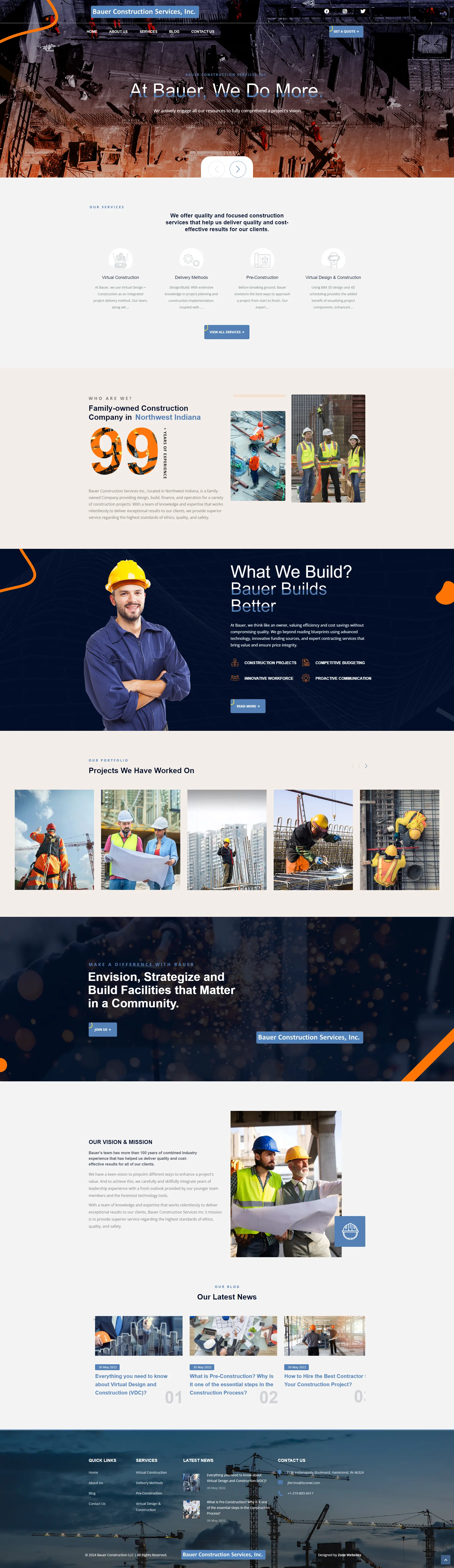 Bauer Construction | Design and Construction Website Design