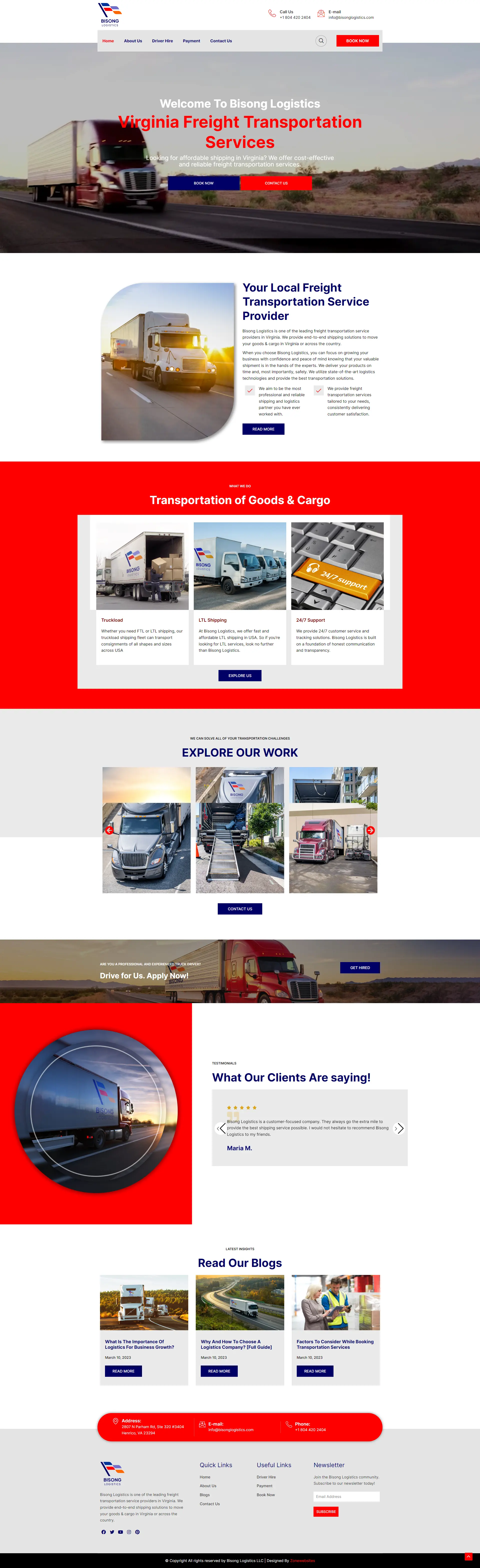 Bisong Logistics - Transportation Services Website Theme