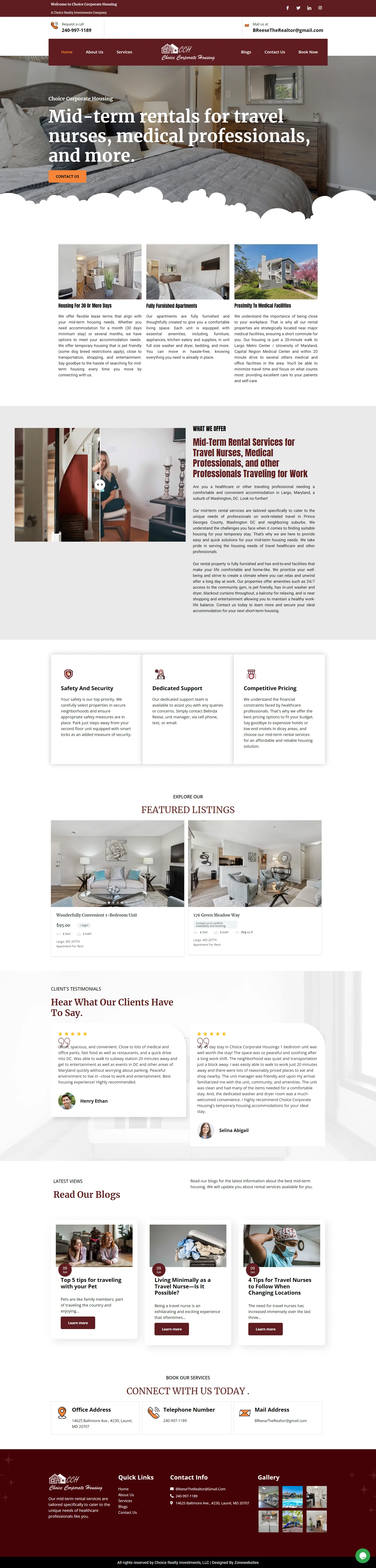 Choice Corporate Housing | Rentals Website Theme