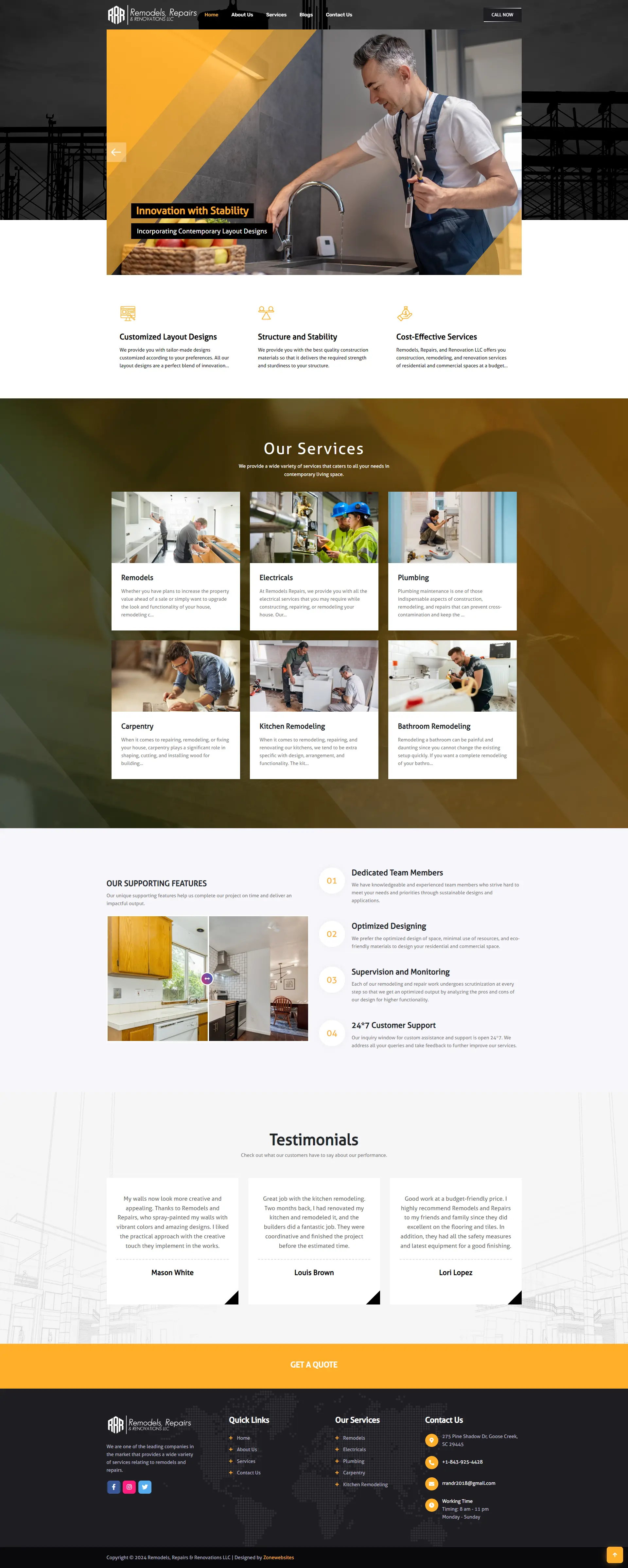 Building Dreams | House Remodeling Website Layout