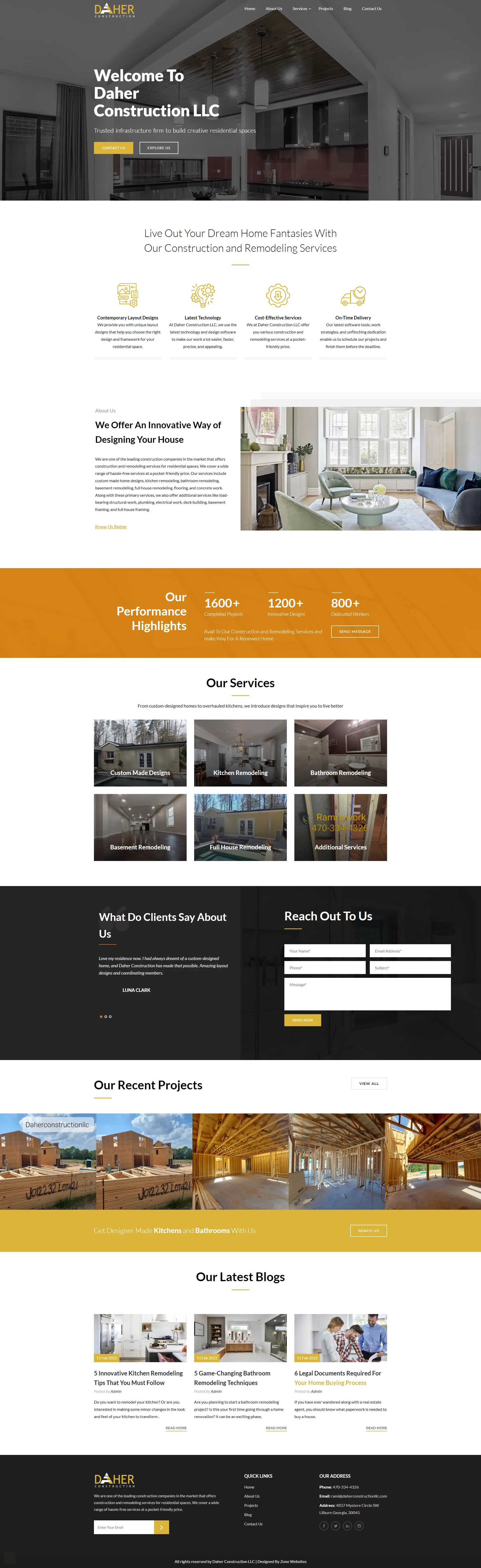 Construction & Remodeling Services Website Design