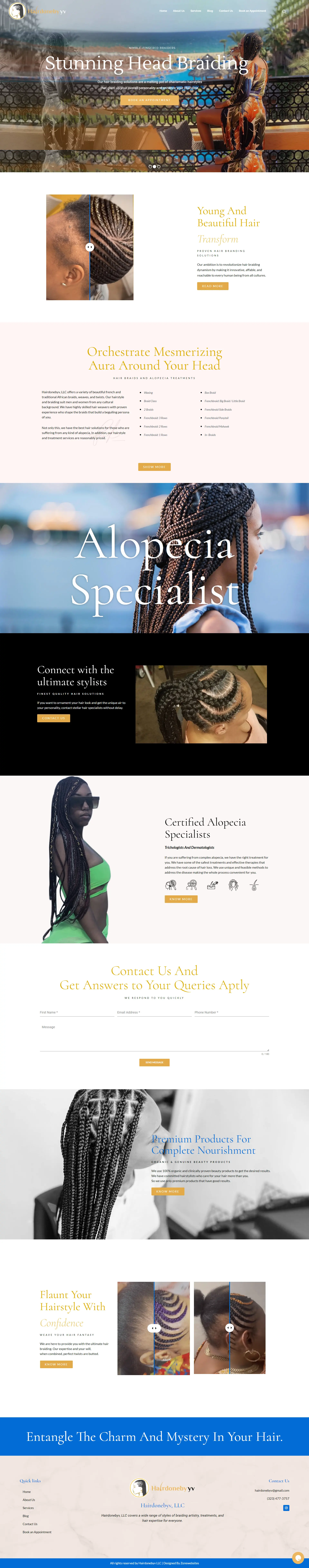 Hair Braiding and Hair Treatments Website Template