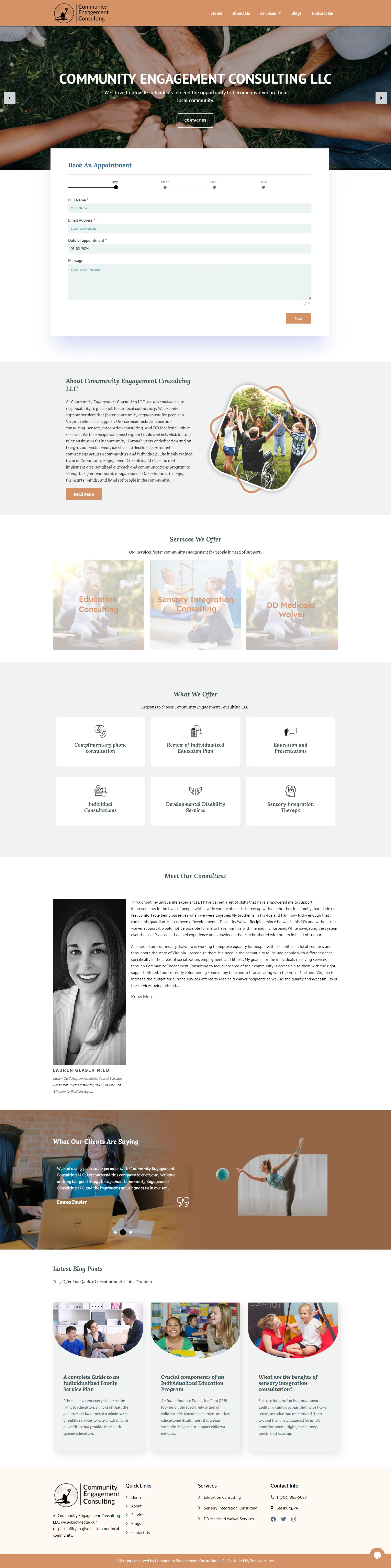 Education & Sensory Integration Consulting Website Layout