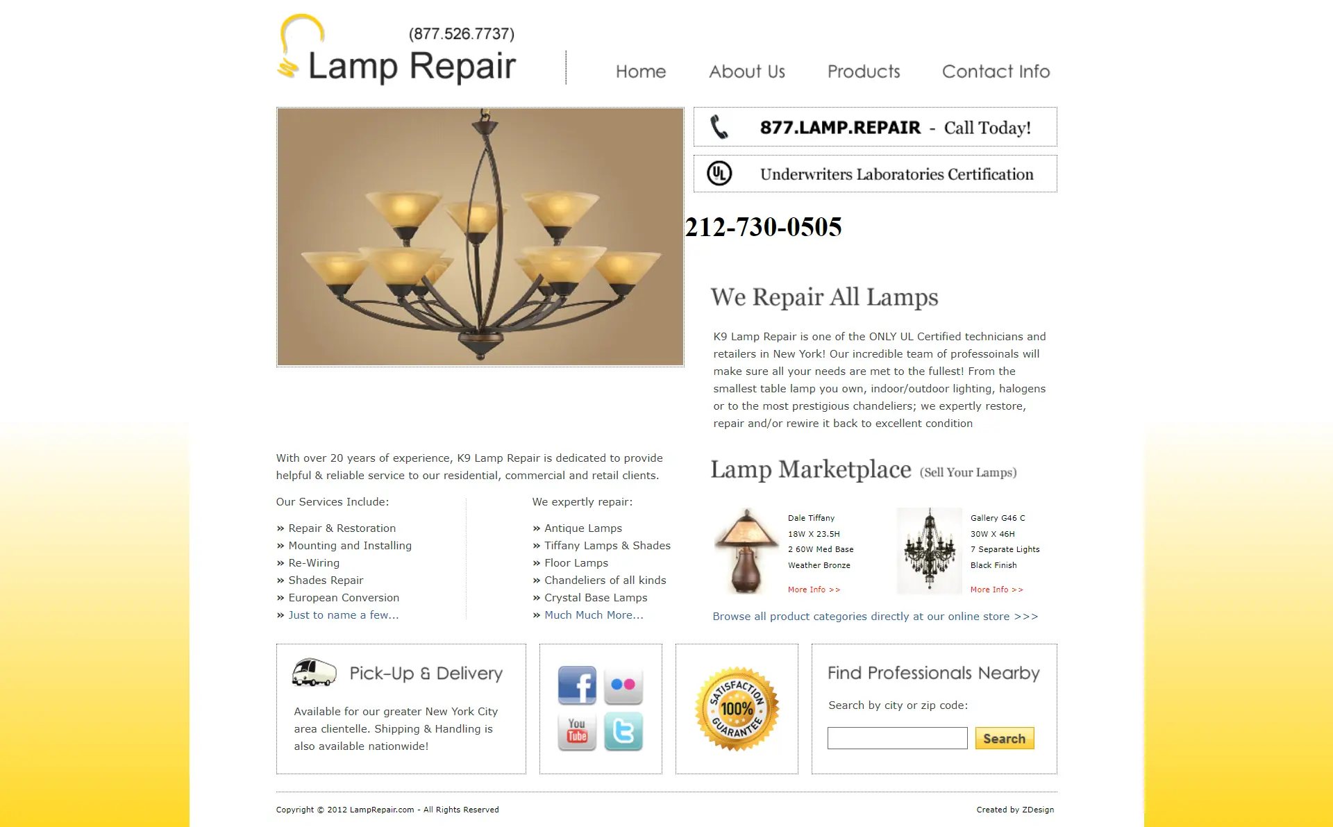 Lamp Products and Services Website Template