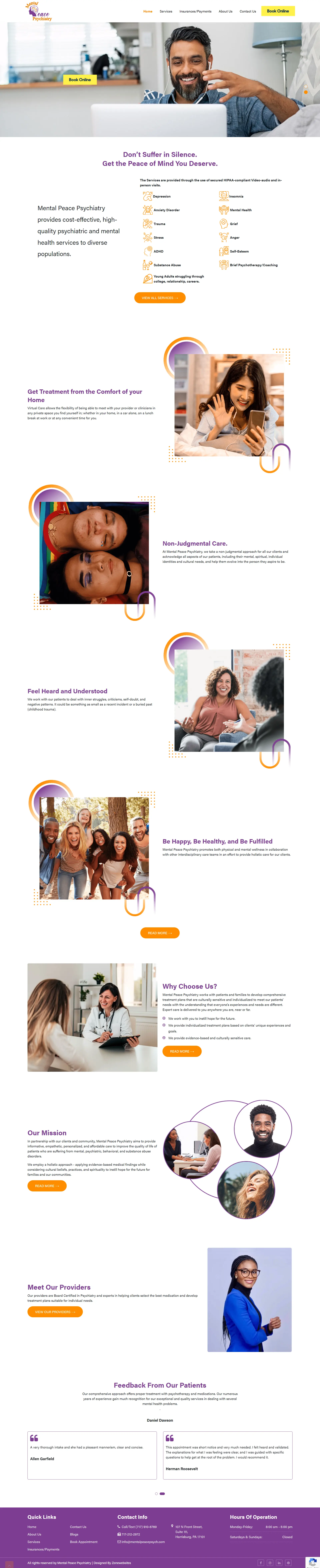 Mental Peace Psychiatry - Mental Healthcare Services Website Template