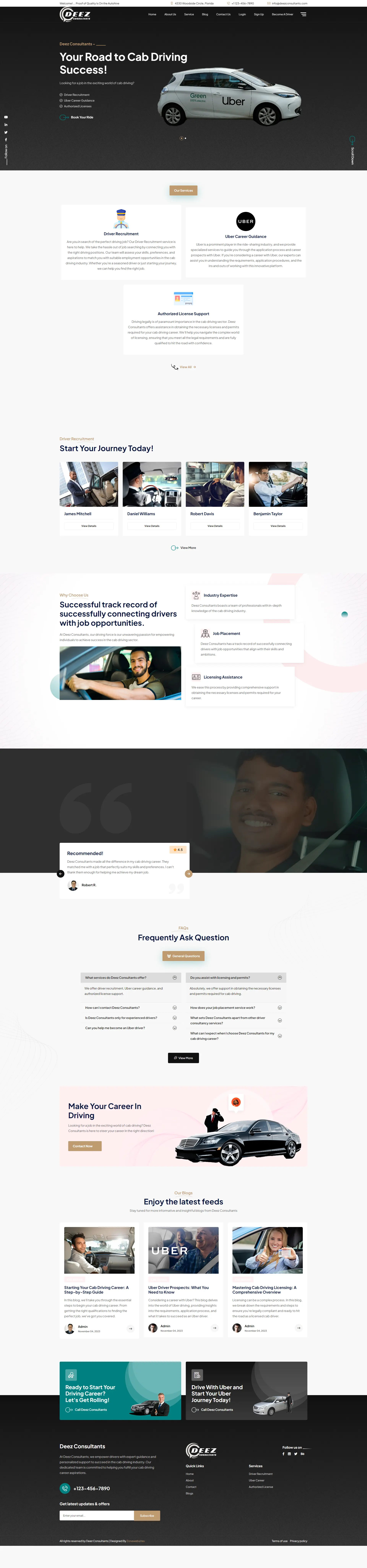 Professional Website Theme for Cab Driving Services