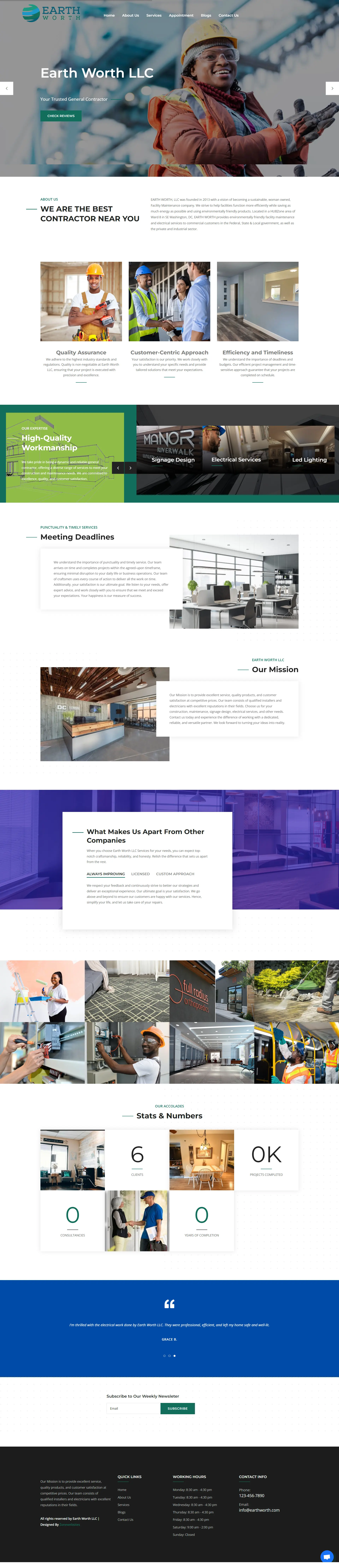 General Contracting Services Website Template | Earth Worth