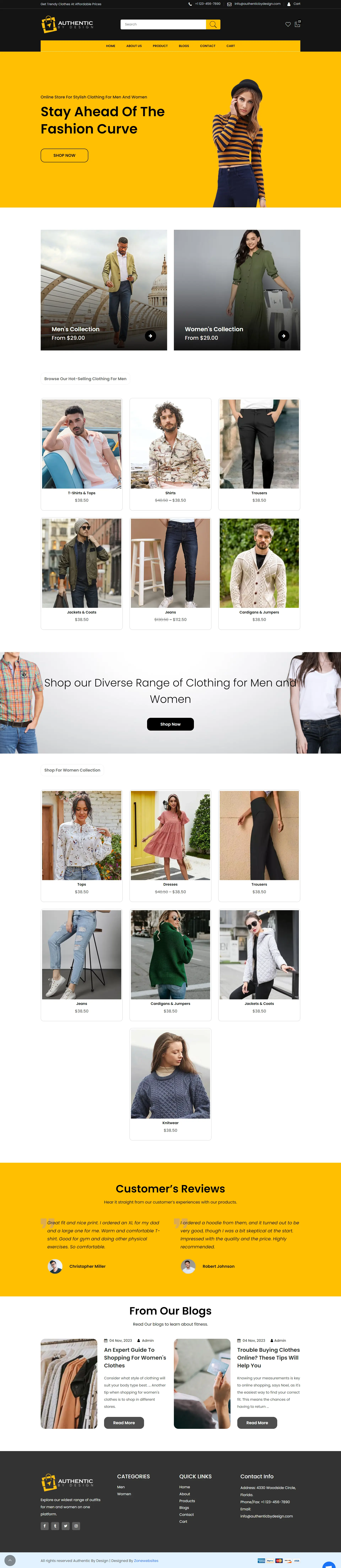 Authentic - Modern Fashion and Clothing Website Theme