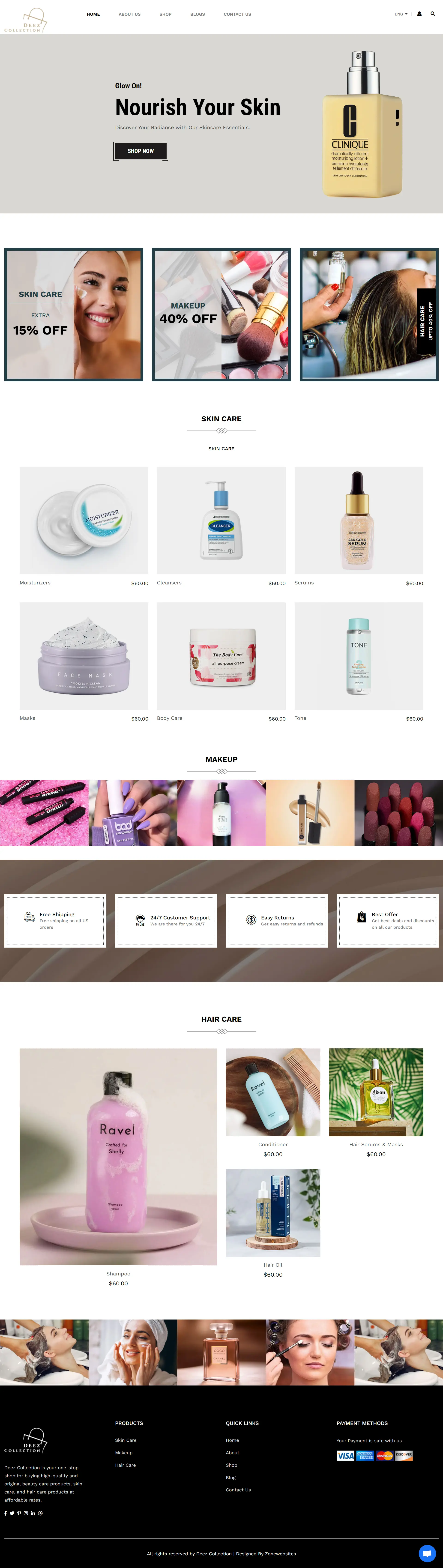 Premium Website Theme for Beauty Products Business