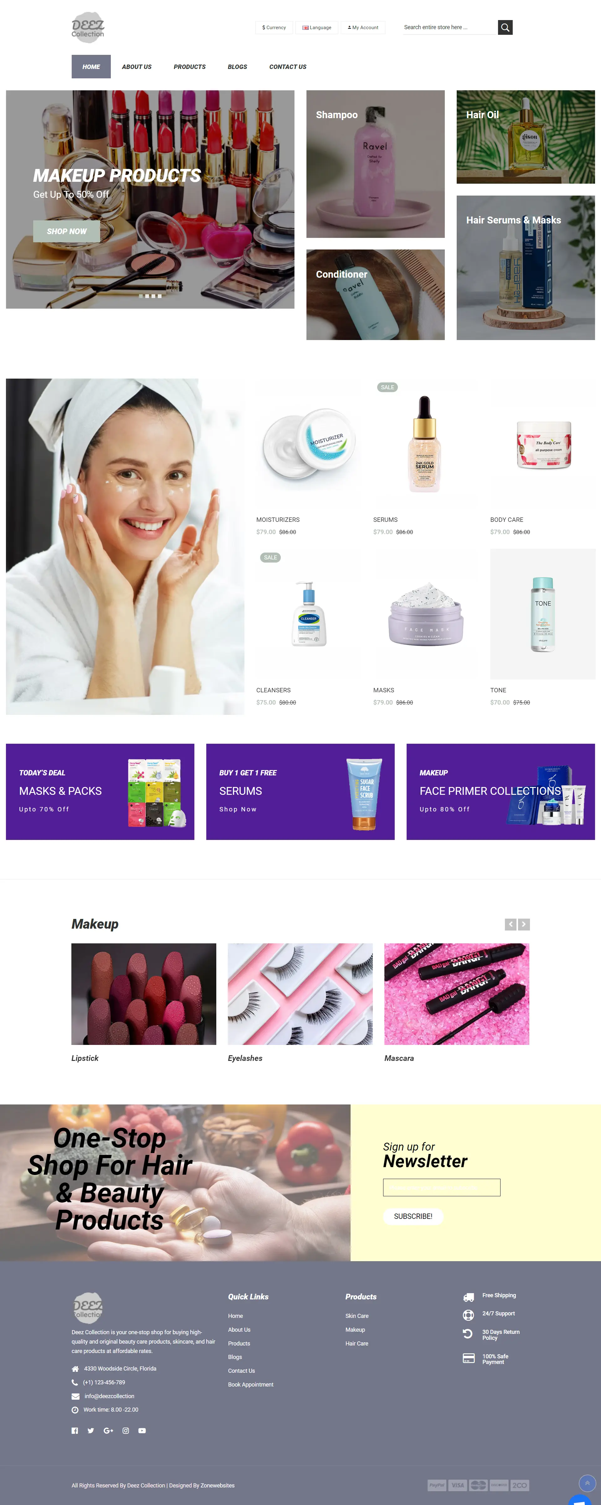 Deez | Beauty Cosmetics Online Shop Website Design