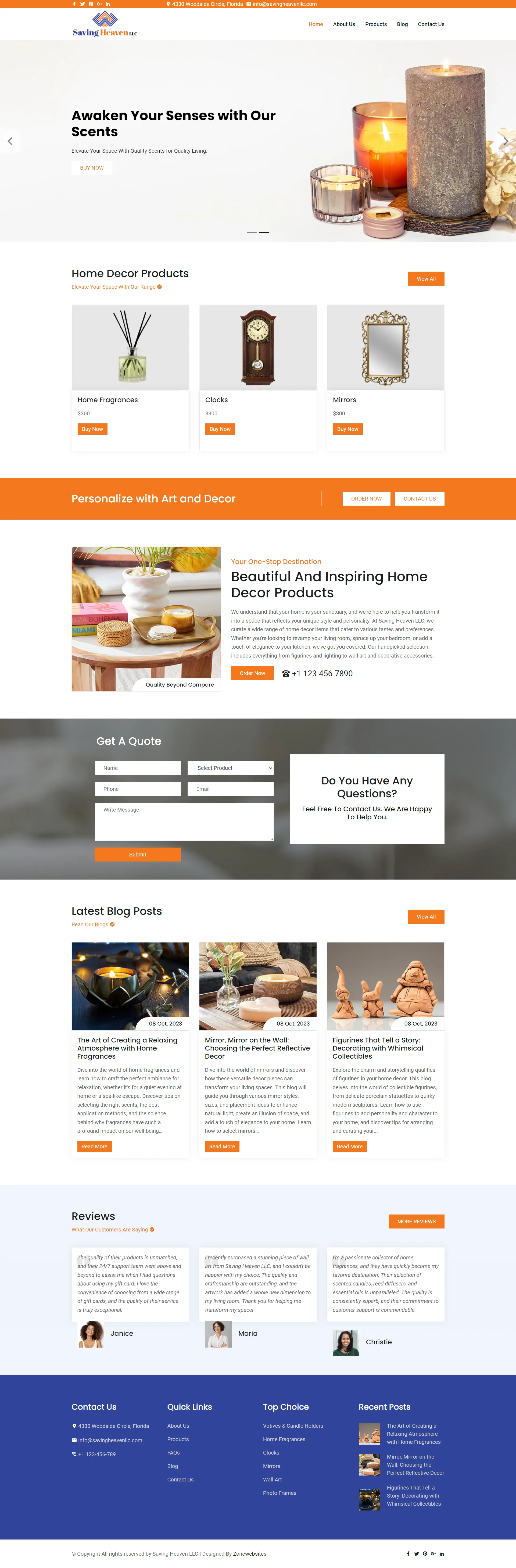 Modern Home Decoration Shop Website Design