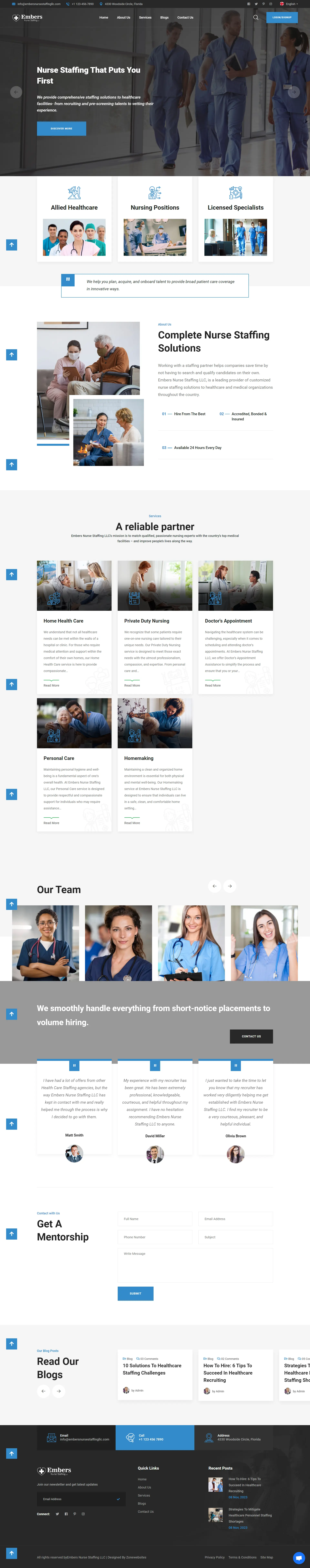 Premium Healthcare Website Design for Staffing Business