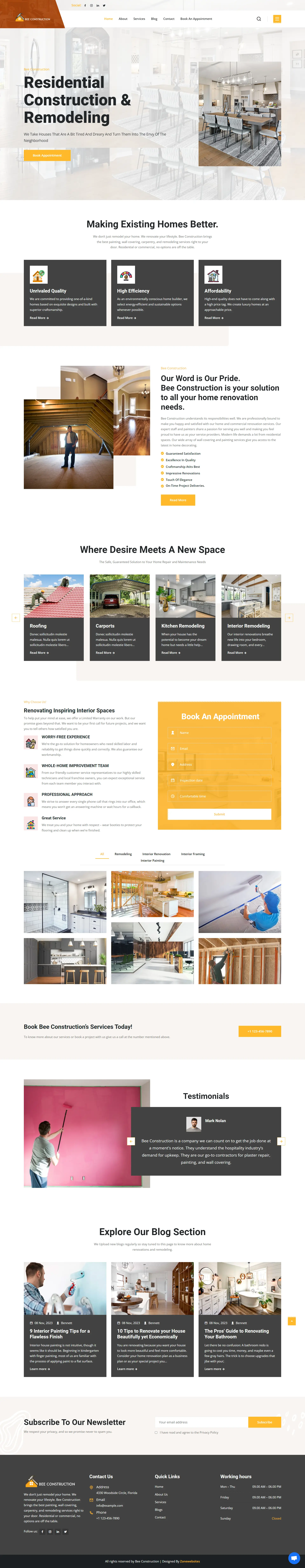 Home Repair and Maintenance Website Layout