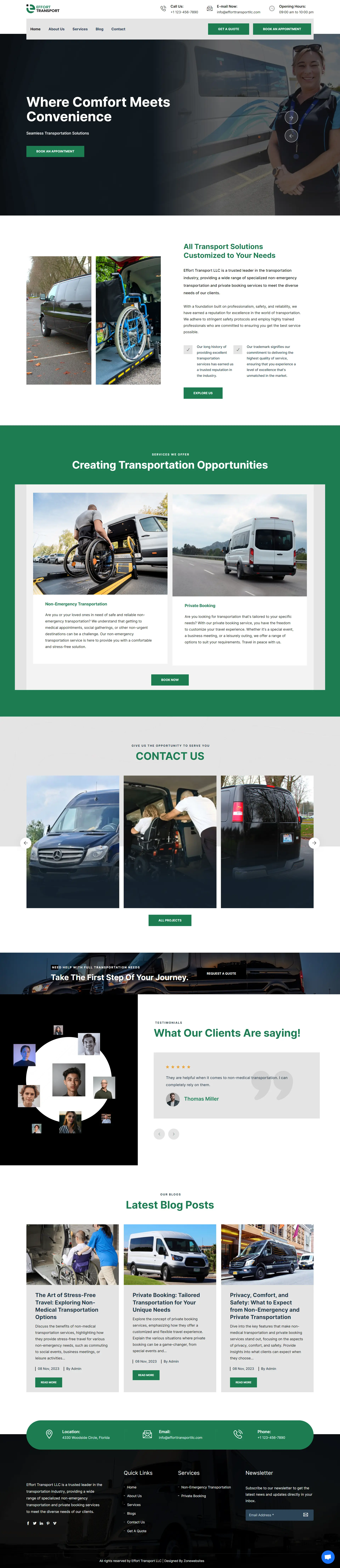 Transportation & Private Booking Services Website Design