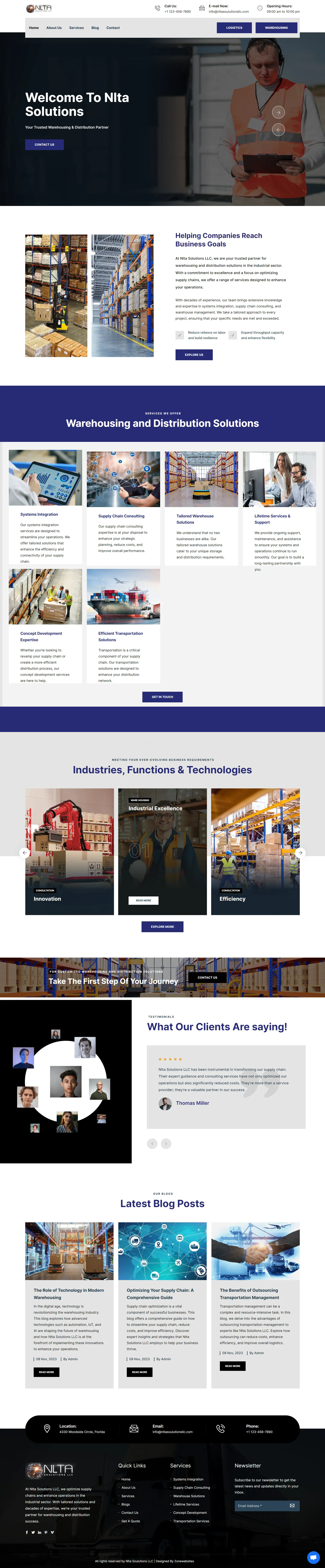 Warehouse and Transportation Solutions Website Design