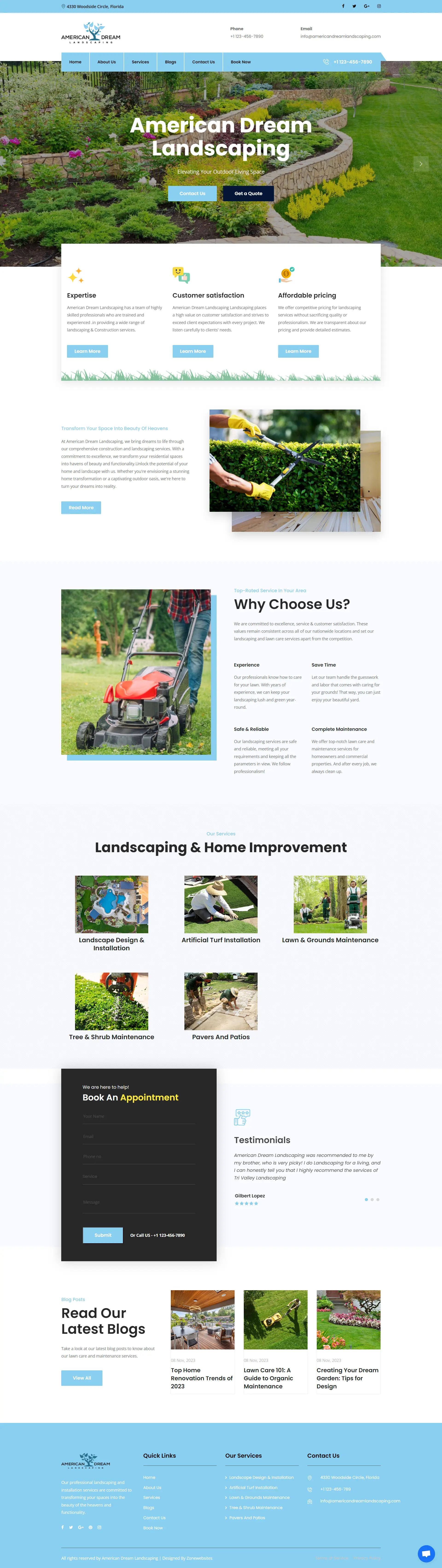 Landscaping and Home Improvement Website Layout