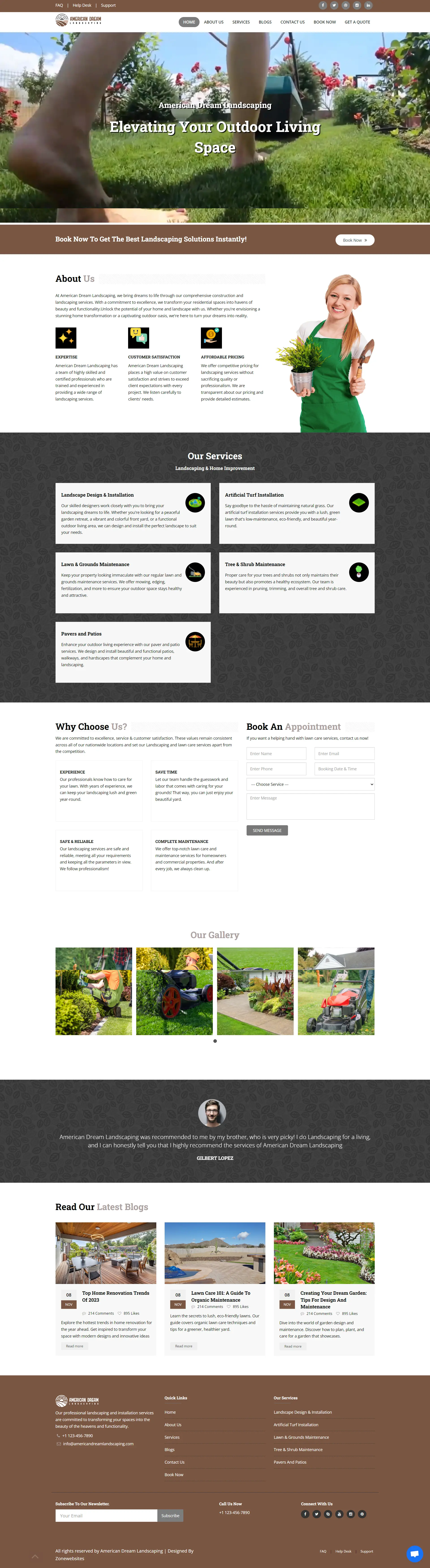 Top-Notch Landscaping and Installation Services Website Theme