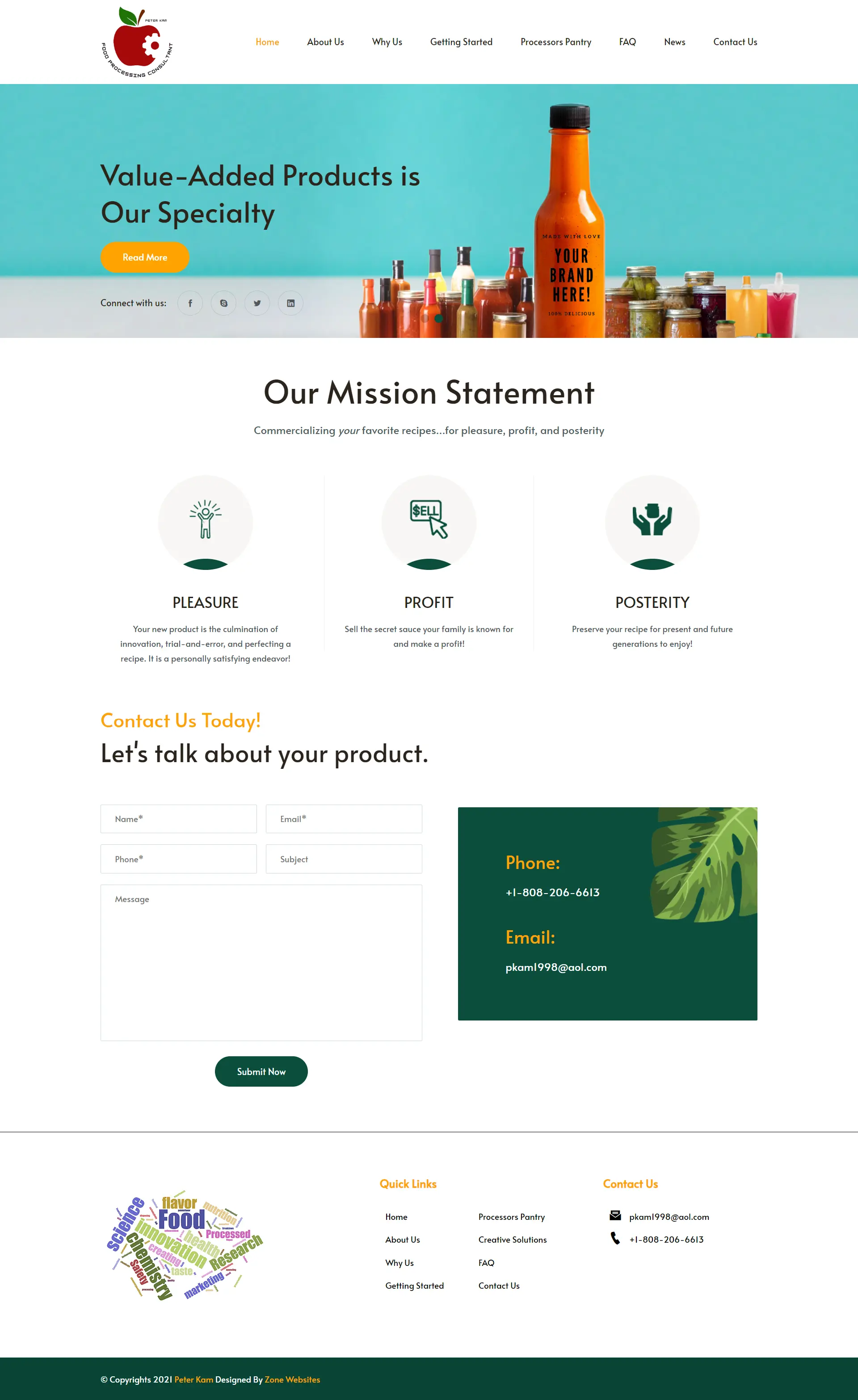 Organic Food Processing Solutions Website Design