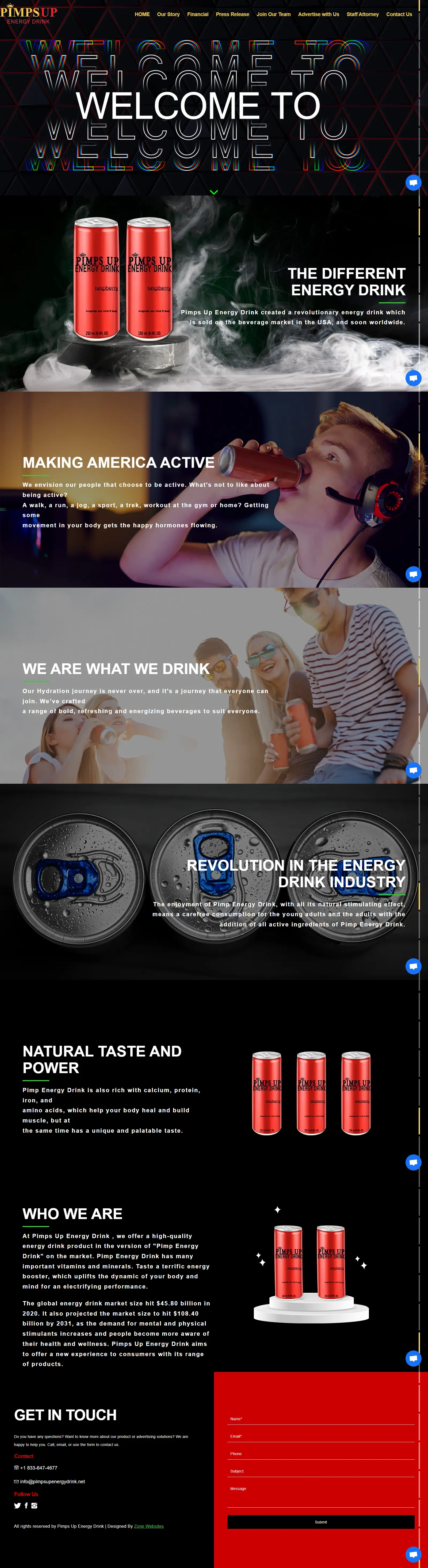 Healthy Energy Drink Product Website Theme