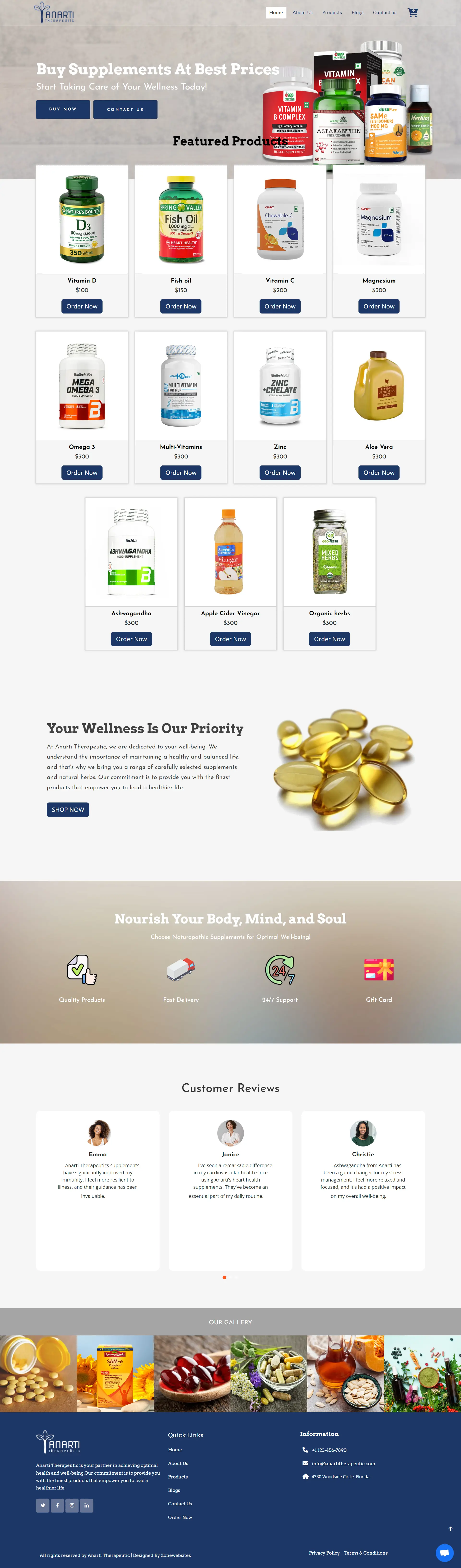 Finest Naturopathic Supplements Shop Website Theme