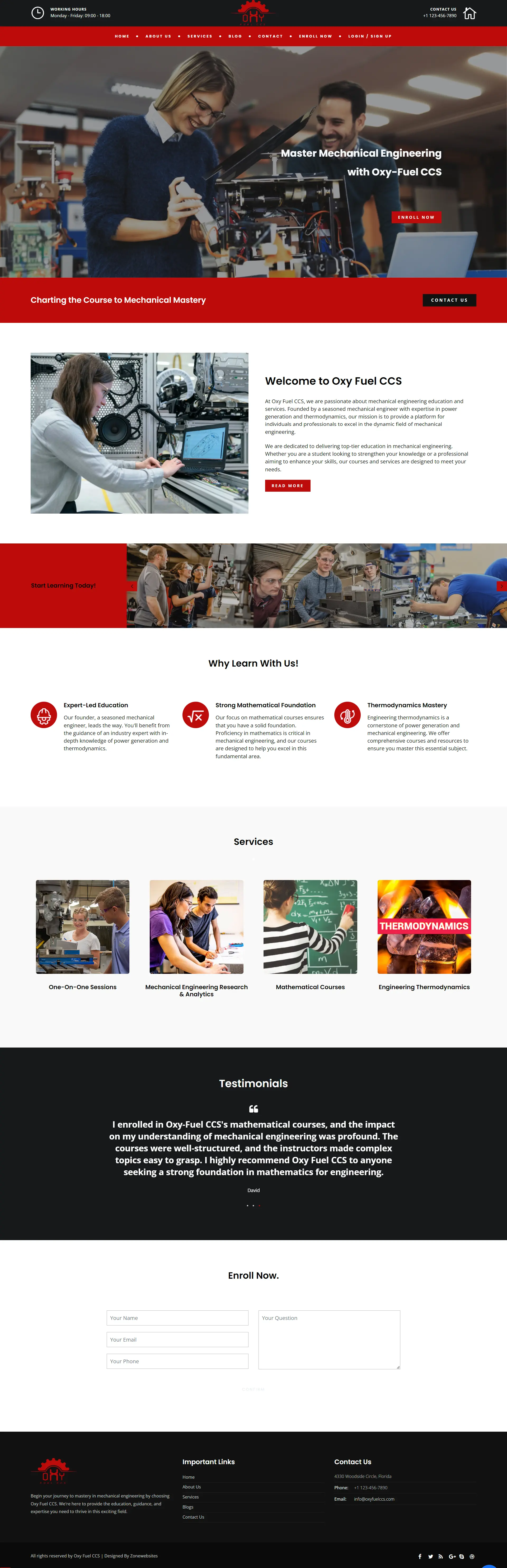 Mechanical Engineering Education & Services Website Theme