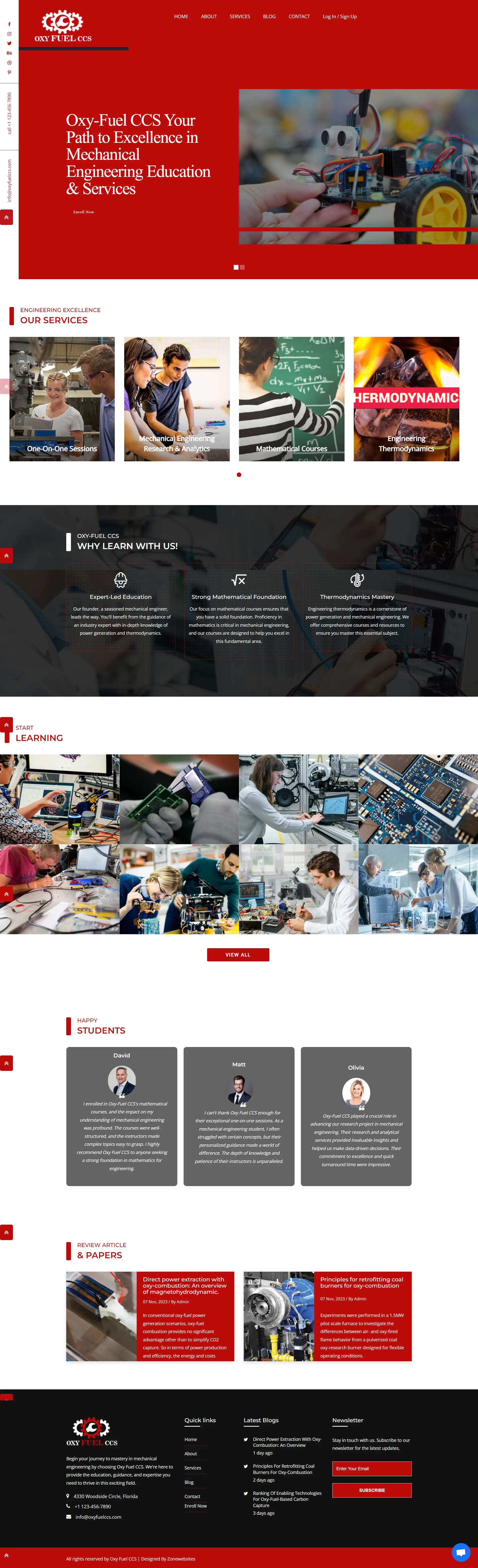 Modern Mechanical Engineering Courses Website Template