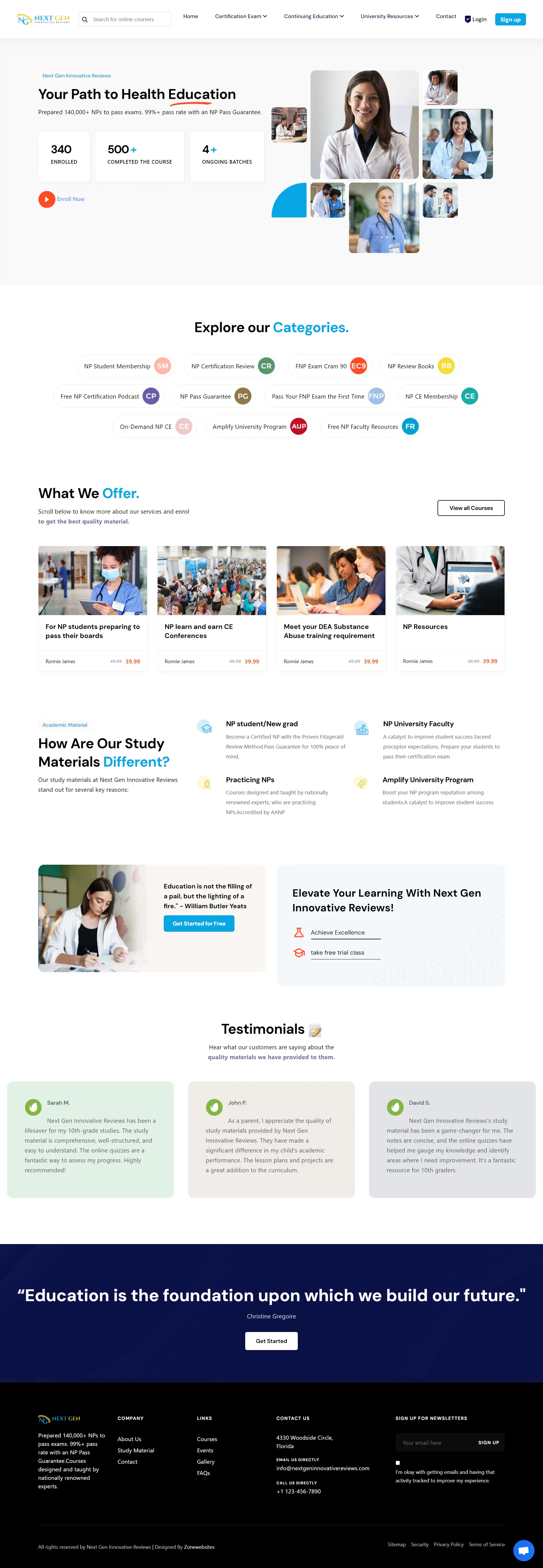 Health Education and Online Courses Website Theme