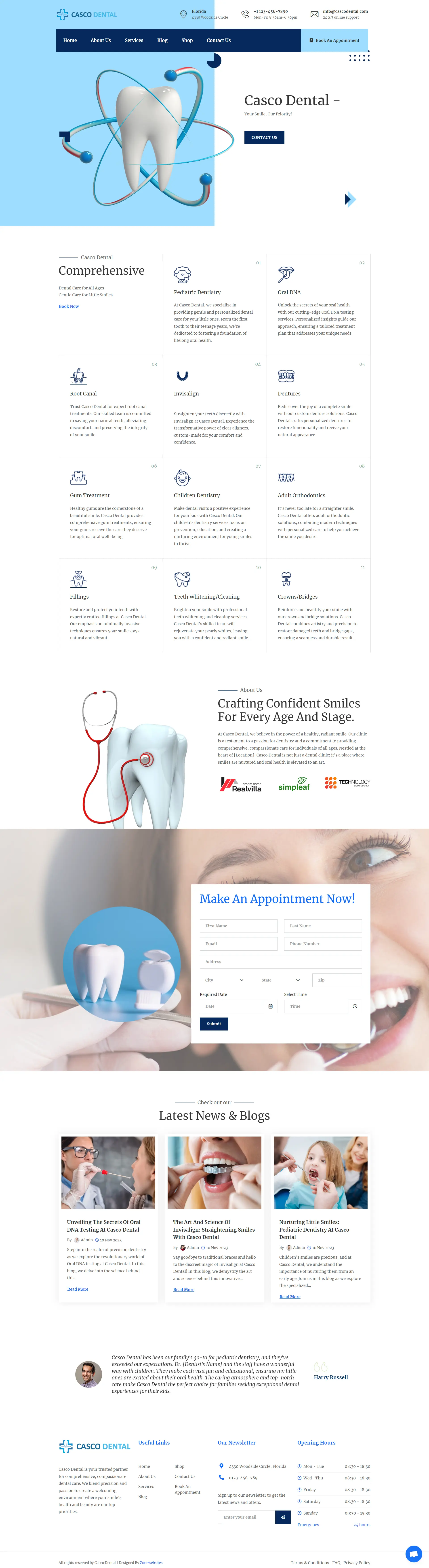 Dentist Medical and Healthcare Website Template